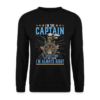 Captain Ship Boat Sailing Harbor Tour Profession - Unisex Sweatshirt - black - Front - Alina (178cm) & Michal (187cm)