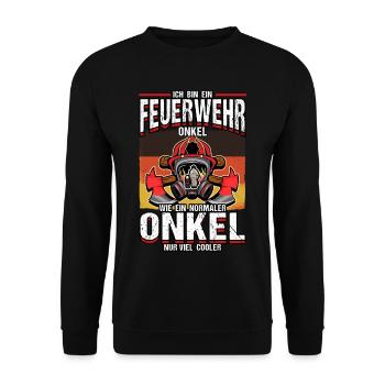 Feuerwehr Notruf Hilfe Rettung Feuer Beruf - Unisex Pullover - Schwarz - Vorne - Alina (178cm) & Michal (187cm)
