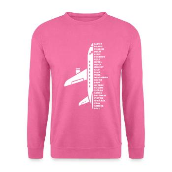 Nato Alphabet Motif Pilote pilote de contrôleur aérien - Sweat-shirt Unisexe - rose - Devant