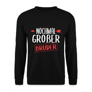 Großer Bruder Geschwister Baby Schwangerschaft - Unisex Pullover - Schwarz - Vorne - Alina (178cm) & Michal (187cm)