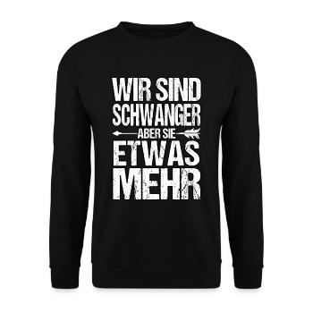 Schwanger Schwangerschaft Werdende Eltern Baby - Unisex Pullover - Schwarz - Vorne - Alina (178cm) & Michal (187cm)