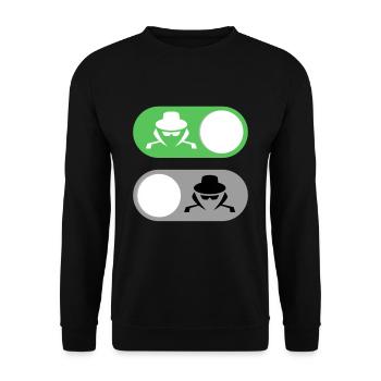 Cybersecurity Motiv White Hat Hacker - Unisex Pullover - Schwarz - Vorne - Alina (178cm) & Michal (187cm)