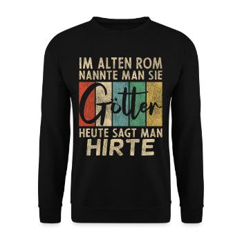 Lustige Hirte Sprüche Humor - Unisex Pullover - Schwarz - Vorne - Alina (178cm) & Michal (187cm)