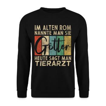 Lustige Tierarzt Sprüche - Unisex Pullover - Schwarz - Vorne - Alina (178cm) & Michal (187cm)