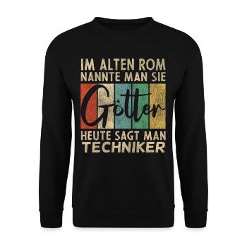 Lustige Techniker Sprüche - Unisex Pullover - Schwarz - Vorne - Alina (178cm) & Michal (187cm)