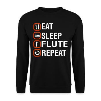 Funny Flute Holiday Present - Unisex Pullover - Schwarz - Vorne - Alina (178cm) & Michal (187cm)