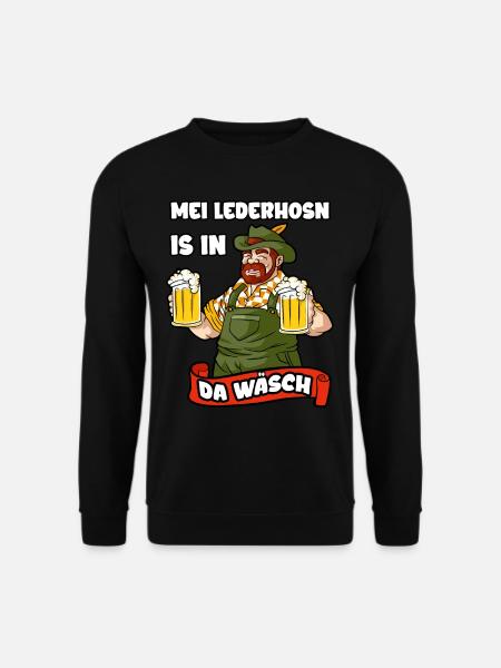 Mei Lederhosn est à da Wäsch Lederhose Tracht - Sweat-shirt Unisexe - noir