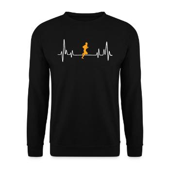 jogging tee present idea - Unisex Pullover - Schwarz - Vorne - Alina (178cm) & Michal (187cm)