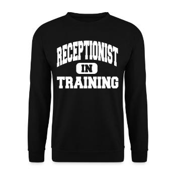 Receptionist In Training - Unisex Pullover - Schwarz - Vorne - Alina (178cm) & Michal (187cm)