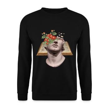 David Statue Shirt for Art Lovers - Unisex Sweatshirt - black - Front - Alina (178cm) & Michal (187cm)