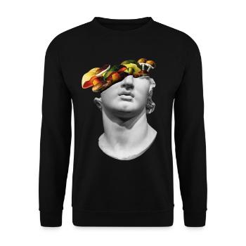 Goblincore Aesthetics Shirt für Pilzsammler - Unisex Pullover - Schwarz - Vorne - Alina (178cm) & Michal (187cm)