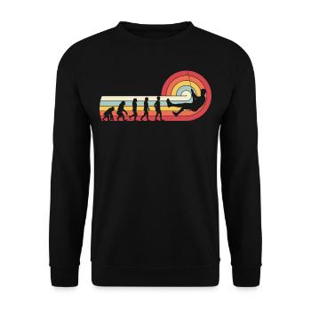 Evolution Climbing en rappel vintage rétro - Sweat-shirt Unisexe - noir - Devant - Alina (178cm) & Michal (187cm)