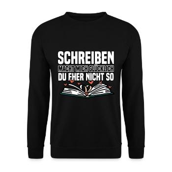 Autor Schriftsteller Bücher Schreiben - Unisex Pullover - Schwarz - Vorne - Alina (178cm) & Michal (187cm)