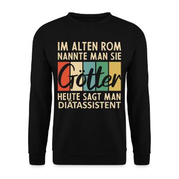 Lustige Diätassistent Sprüche - Unisex Pullover - Schwarz - Vorne - Alina (178cm) & Michal (187cm)
