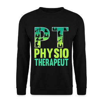 Physiotherapeut Physiotherapeut Krankengymnastik - Unisex Pullover - Schwarz - Vorne - Alina (178cm) & Michal (187cm)