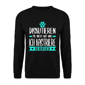 Tierarzt Tierarzthelferin Tierarztpraxis Tiere - Unisex Pullover - Schwarz - Vorne - Alina (178cm) & Michal (187cm)