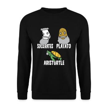 Philosophy of Socrates Plato Aristotle - Unisex Sweatshirt - black - Front - Alina (178cm) & Michal (187cm)