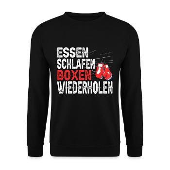 Boxer Kampfsport Boxhandschuhe Sport Fitness - Unisex Pullover - Schwarz - Vorne - Alina (178cm) & Michal (187cm)