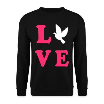 Pigeon Love - Unisex Pullover - Schwarz - Vorne - Alina (178cm) & Michal (187cm)