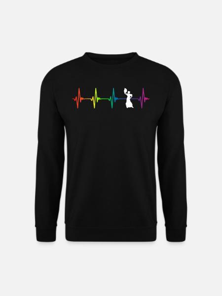 Flamenco Rainbow Heartbeat - Unisex Pullover - Schwarz