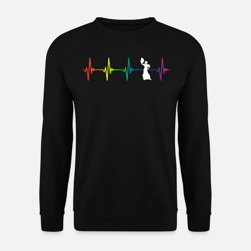 Flamenco Rainbow Heartbeat - Unisex Sweatshirt - black