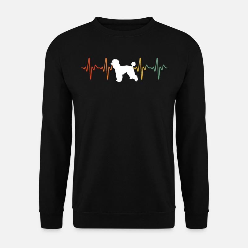 Distressed Poodle Heartbeat - Unisex Sweatshirt - black