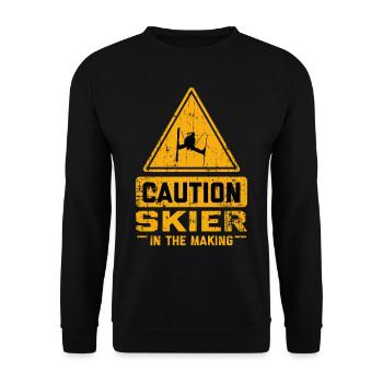ATTENTION Skis en devenir - Sweat-shirt Unisexe - noir - Devant - Alina (178cm) & Michal (187cm)