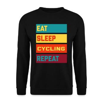 Eat Sleep Cycling Repeat Vintage Edition - Sweat-shirt Unisexe - noir - Devant - Alina (178cm) & Michal (187cm)