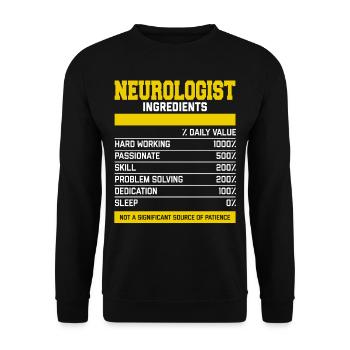Awesome Neurologist Ingredients Tee Shirt - Unisex Sweatshirt - black - Front - Alina (178cm) & Michal (187cm)