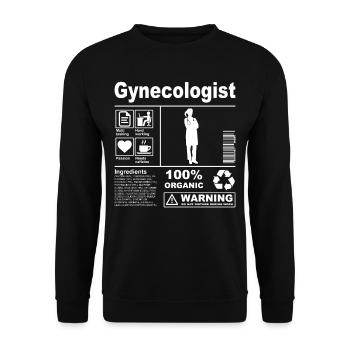 Gynecologist Product Description - Unisex Sweatshirt - black - Front - Alina (178cm) & Michal (187cm)