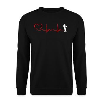 Programmation du rythme cardiaque et du cœur - Sweat-shirt Unisexe - noir - Devant - Alina (178cm) & Michal (187cm)