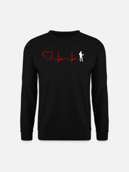 Programming Heartbeat And Heart - Unisex Sweatshirt - black