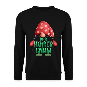 Wandern Wanderer Der Wander Gnom - Unisex Pullover - Schwarz - Vorne - Alina (178cm) & Michal (187cm)