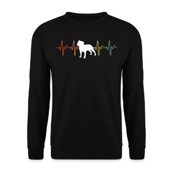 Pitbull Terrier en détresse Heartbeat - Sweat-shirt Unisexe - noir - Devant - Alina (178cm) & Michal (187cm)