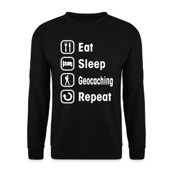 géocaching - Sweat-shirt Unisexe - noir - Devant - Alina (178cm) & Michal (187cm)