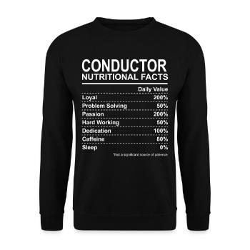 Conductor Nutritional Facts - Unisex Sweatshirt - black - Front - Alina (178cm) & Michal (187cm)