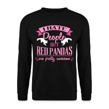 Funny Red Panda Shirt For Girls And Women Who Love - Unisex Sweatshirt - black - Front - Alina (178cm) & Michal (187cm)