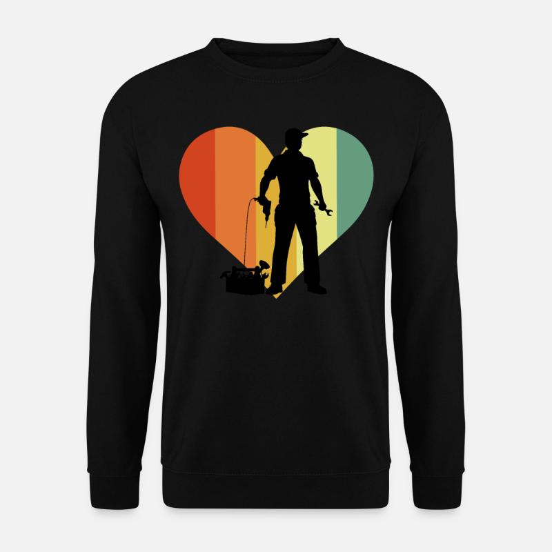 Retro Technician Heart - Unisex Pullover - Schwarz