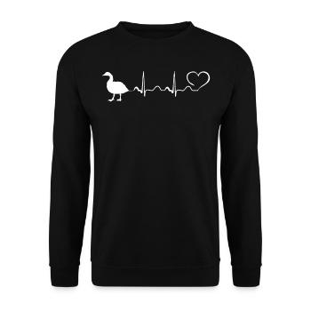 Goose - My Heart Beats For Gooses - Unisex Pullover - Schwarz - Vorne - Alina (178cm) & Michal (187cm)