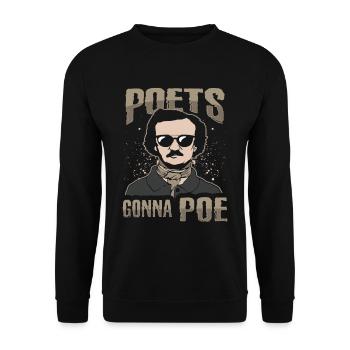 Allan Poe Rabe Krähe Shirt Gothic LIteratur - Unisex Pullover - Schwarz - Vorne - Alina (178cm) & Michal (187cm)