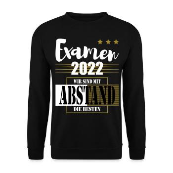 Examen 2022 Wir sind mit Abstand die Besten - Unisex Pullover - Schwarz - Vorne - Alina (178cm) & Michal (187cm)