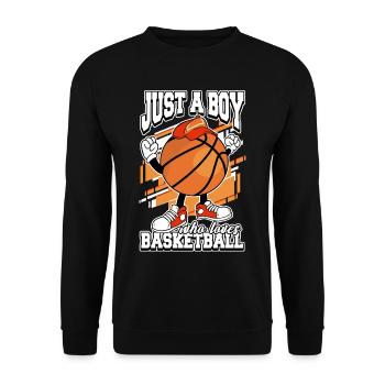 Joueur juste un garçon qui aime l’équipe sportive de basket-ball - Sweat-shirt Unisexe - noir - Devant - Alina (178cm) & Michal (187cm)
