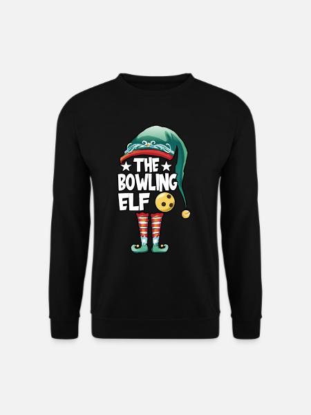 Christmas The Bowling Elf Costume Bowlers Bowling - Unisex Pullover - Schwarz