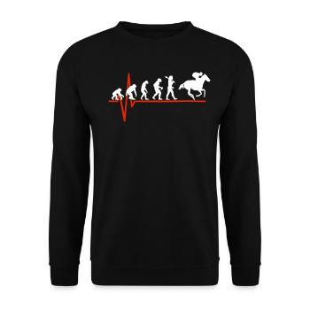 Horse Racing Heartbeat - EVOLUTION OF HORSE RACING - Unisex Sweatshirt - black - Front - Alina (178cm) & Michal (187cm)
