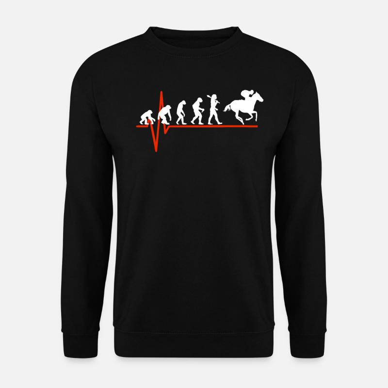 Horse Racing Heartbeat - EVOLUTION DES COURSES DE CHEVAUX - Sweat-shirt Unisexe - noir