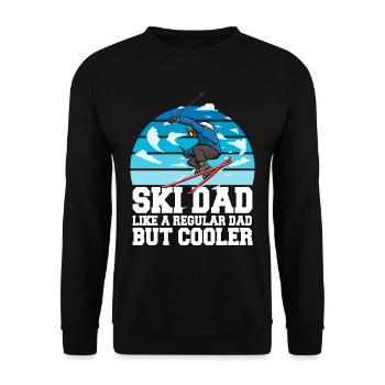 Skiing Ski Dad Like A Regular Dad But Cooler - Unisex Pullover - Schwarz - Vorne - Alina (178cm) & Michal (187cm)