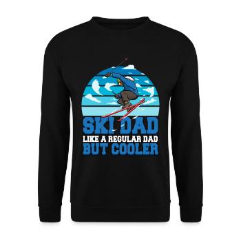 Skiing Ski Dad Like A Regular Dad But Cooler - Unisex Pullover - Schwarz - Vorne - Alina (178cm) & Michal (187cm)