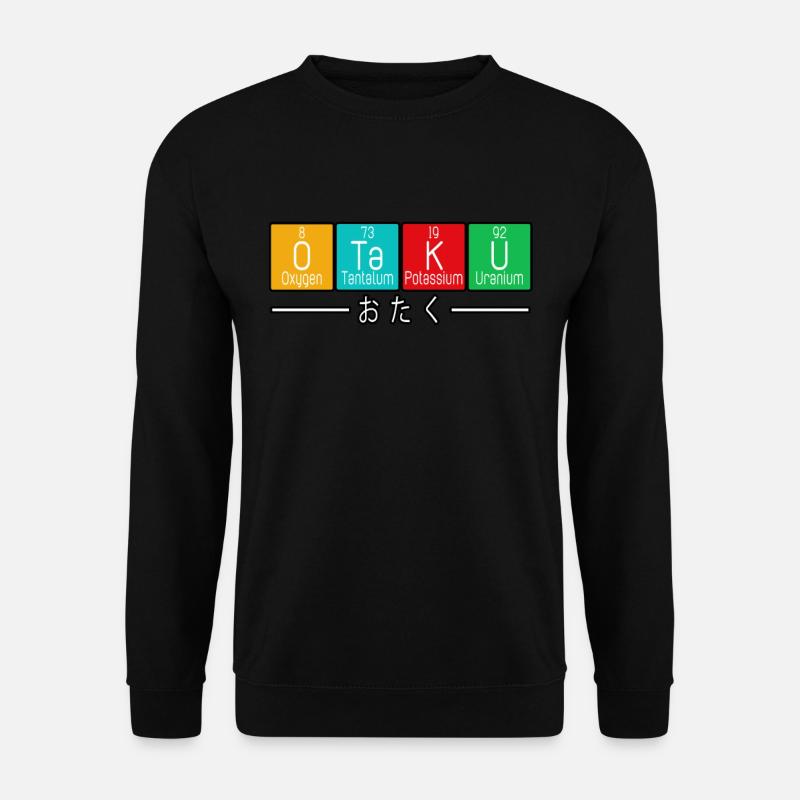 Anime Otaku Periodic Table Elements Loves Manga - Unisex Pullover - Schwarz