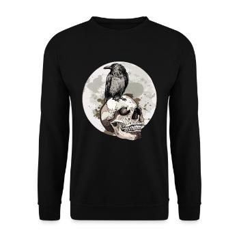Raven Crow Motif Mythologie nordique - Sweat-shirt Unisexe - noir - Devant - Alina (178cm) & Michal (187cm)
