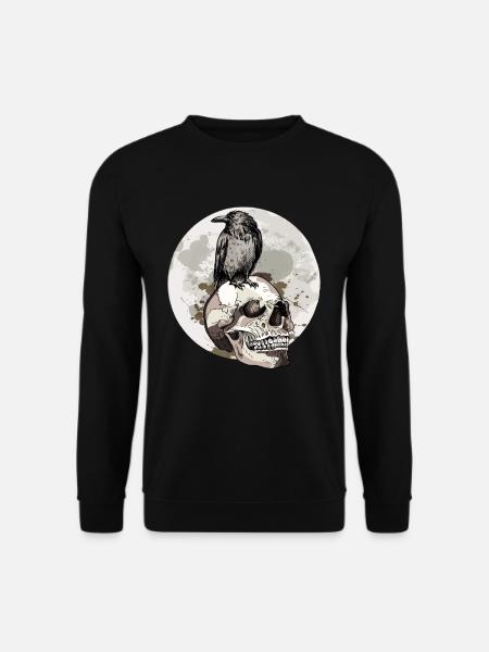 Rabe Krähe Motiv Nordische Mythologie - Unisex Pullover - Schwarz